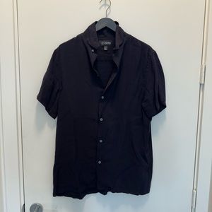 Men’s Cuts Chileno Camp Collar Relaxed Fit Large Black